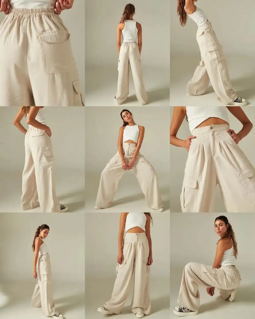 Easy Fit Cargo Wide Leg Pants
