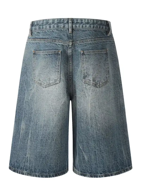 Zip Wide Leg Cotton Blend Casual Shorts