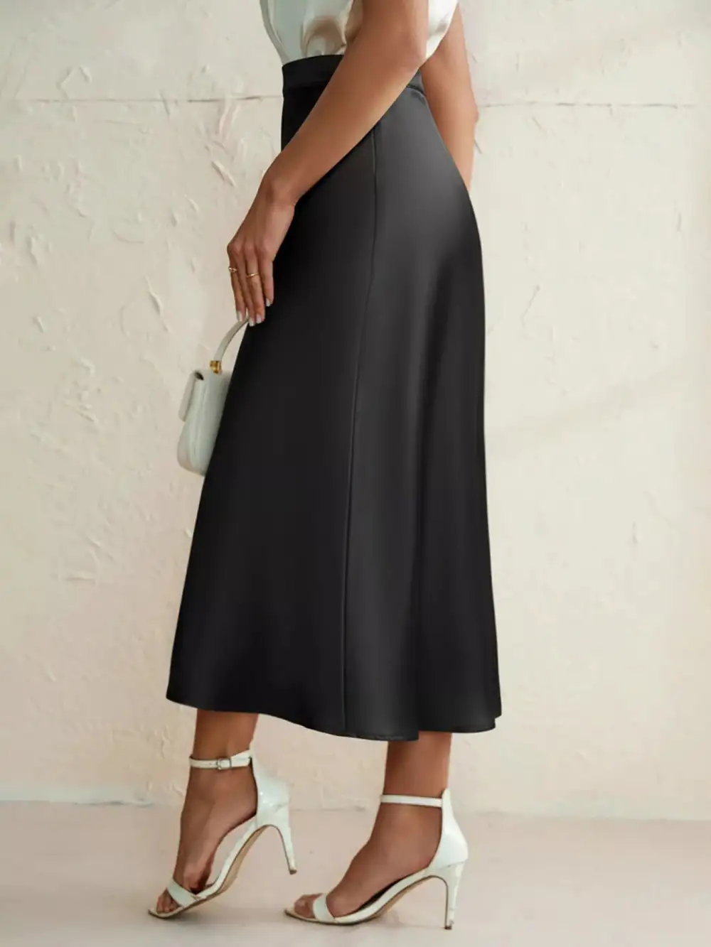 High Waist High Midi Skirt