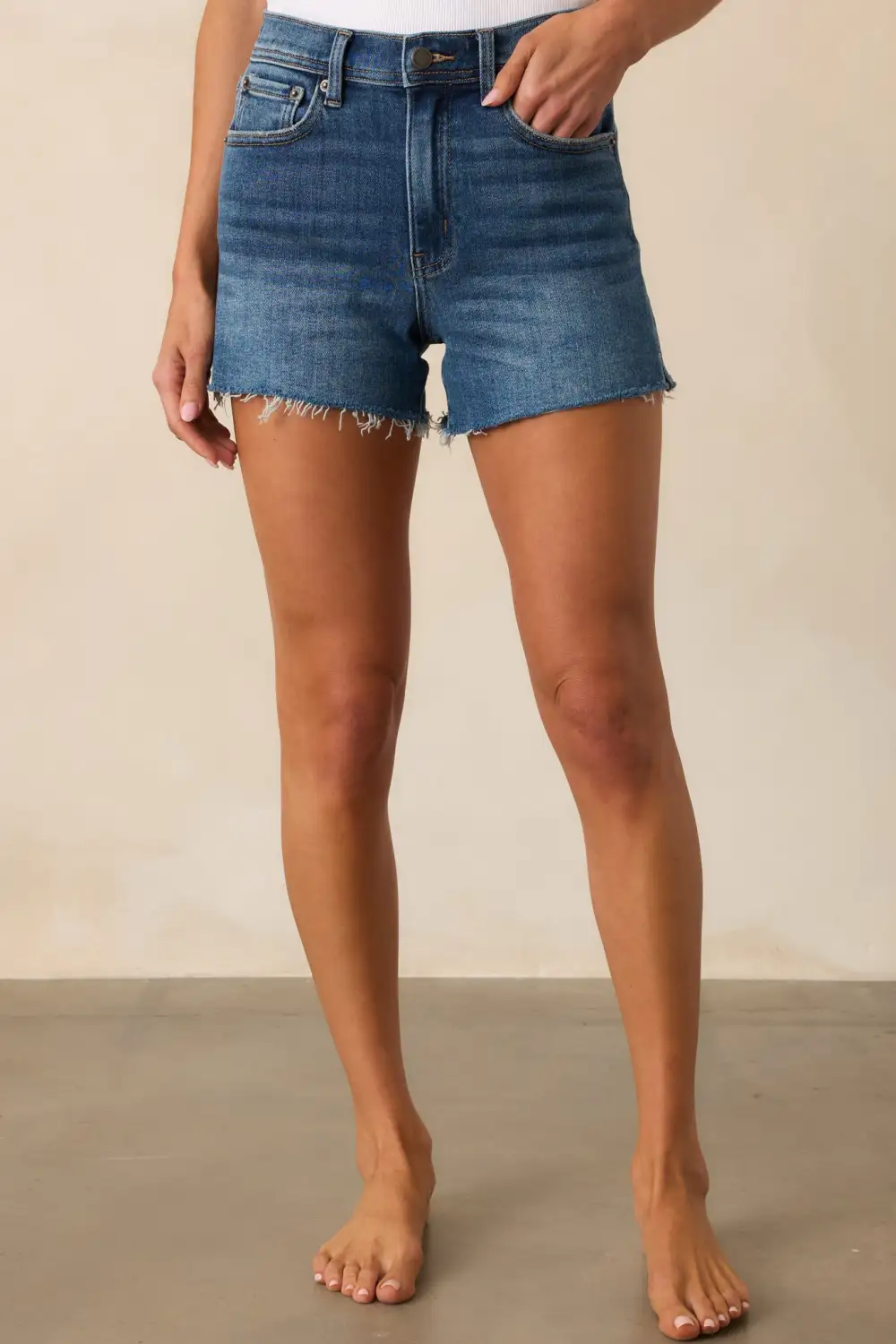 Dark Wash High Waisted Denim Shorts