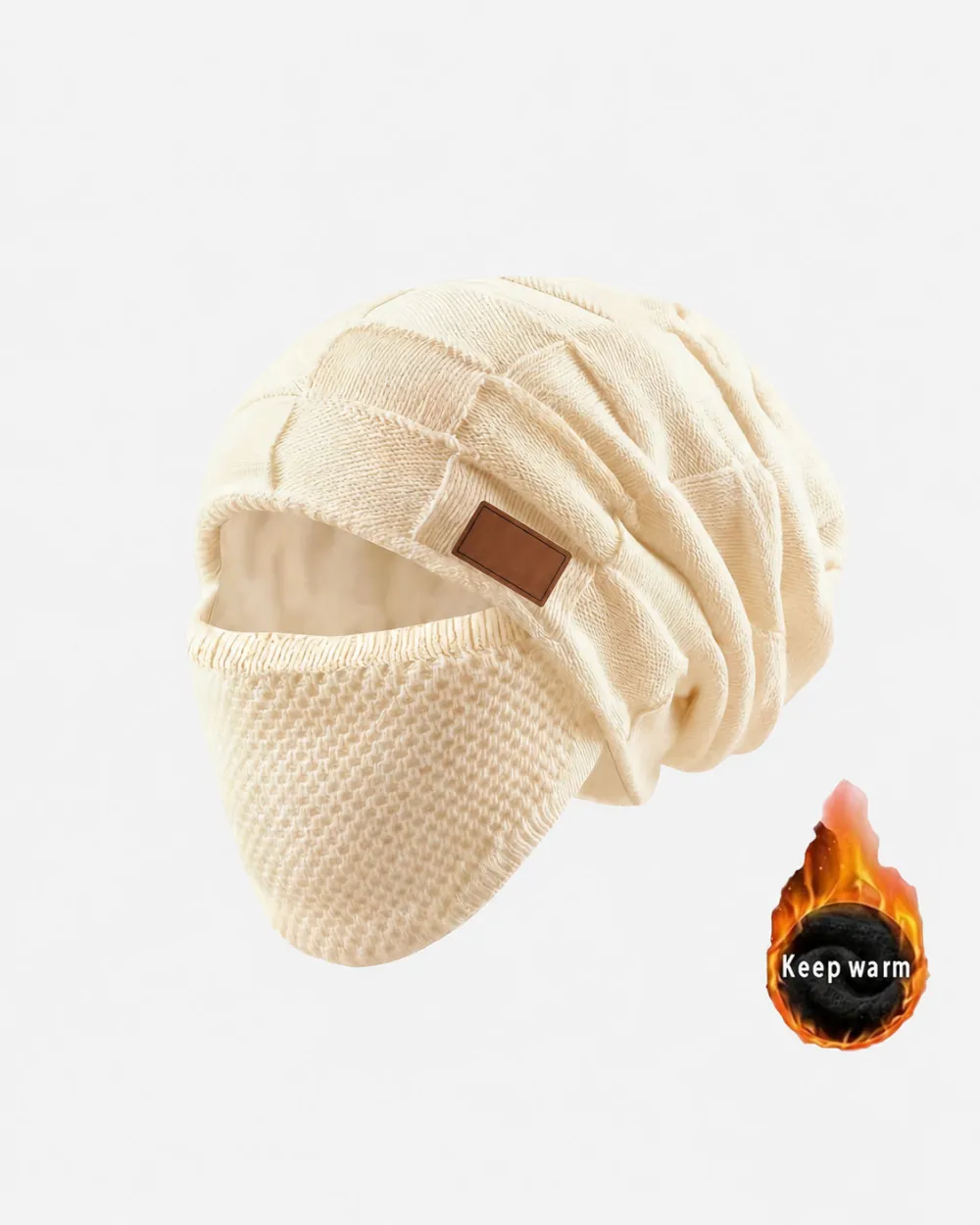 Fgorre Warm Knitted Hat & Face Cover – Lightweight Winter Comfort