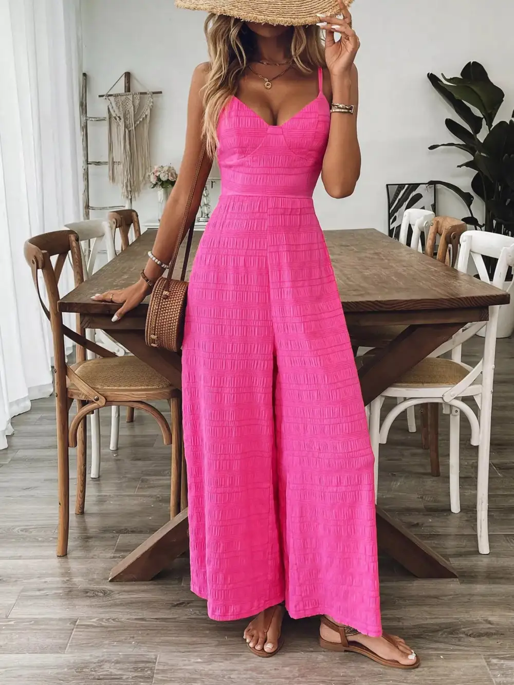 Bow Back Wide Leg Jumpsuit