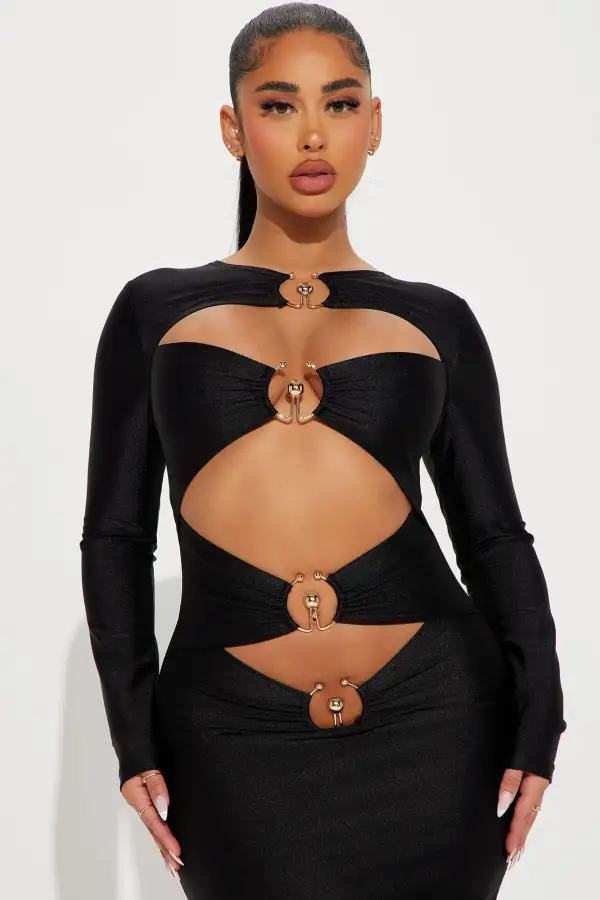 Joele Cut Out Maxi Dress - Black