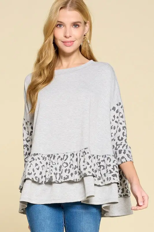 Allure Animal Print Ruffle Top | URBAN ECHO SHOP