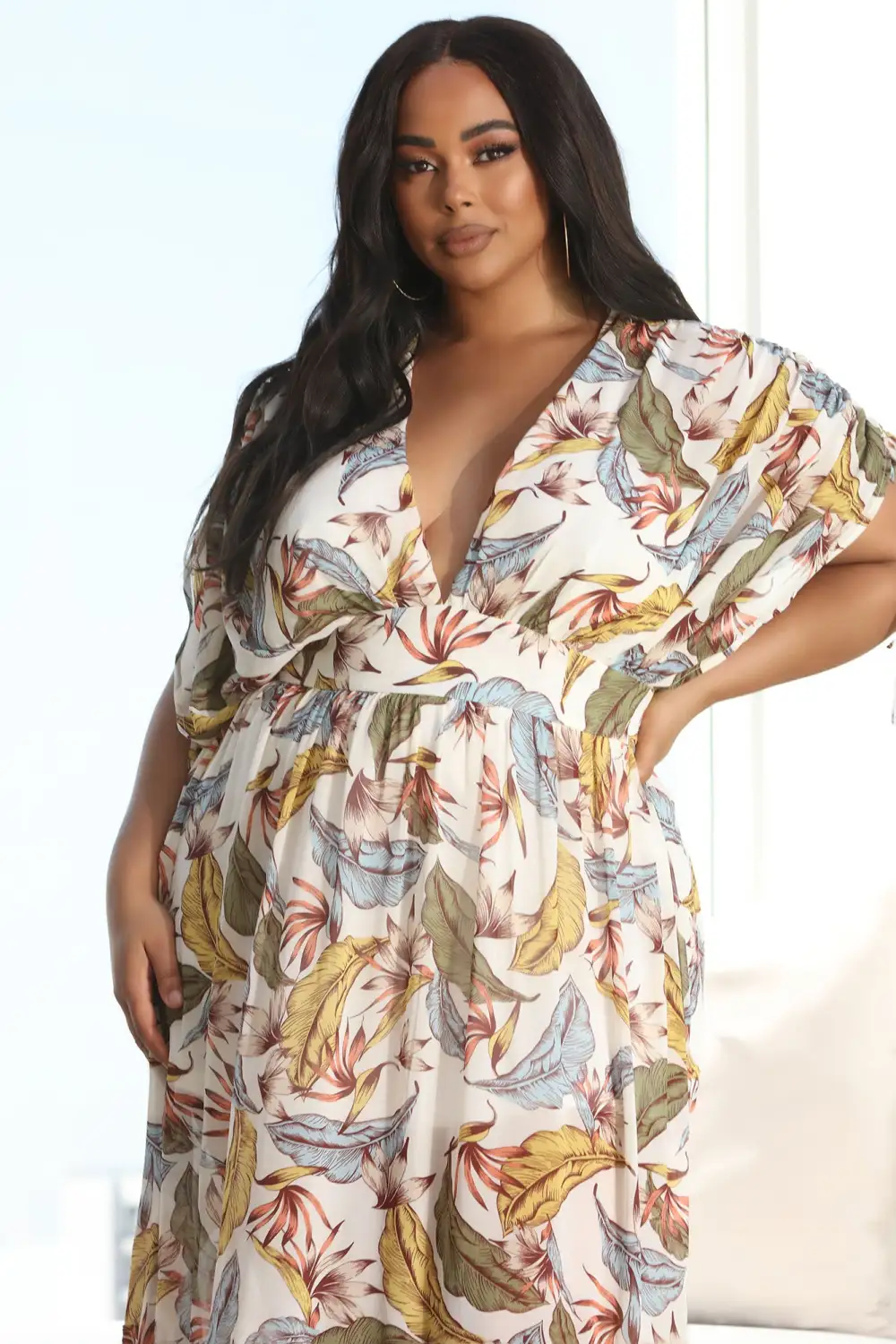 Farrah Floral Maxi Dress - Ivory/combo