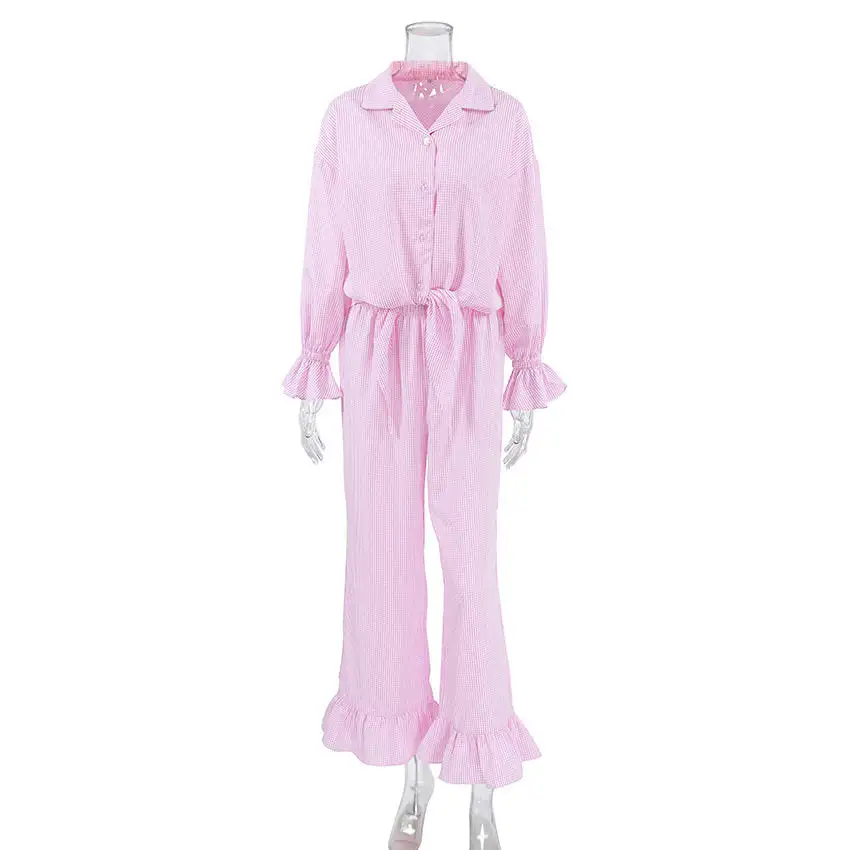 Pajama Plaid Long Sleeve Set