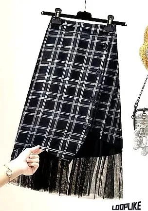 Coffee Cotton Plain Casual Skirt