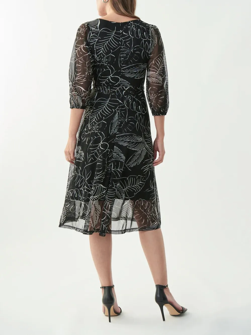 Black Sheer - Sleeve Floral Dress