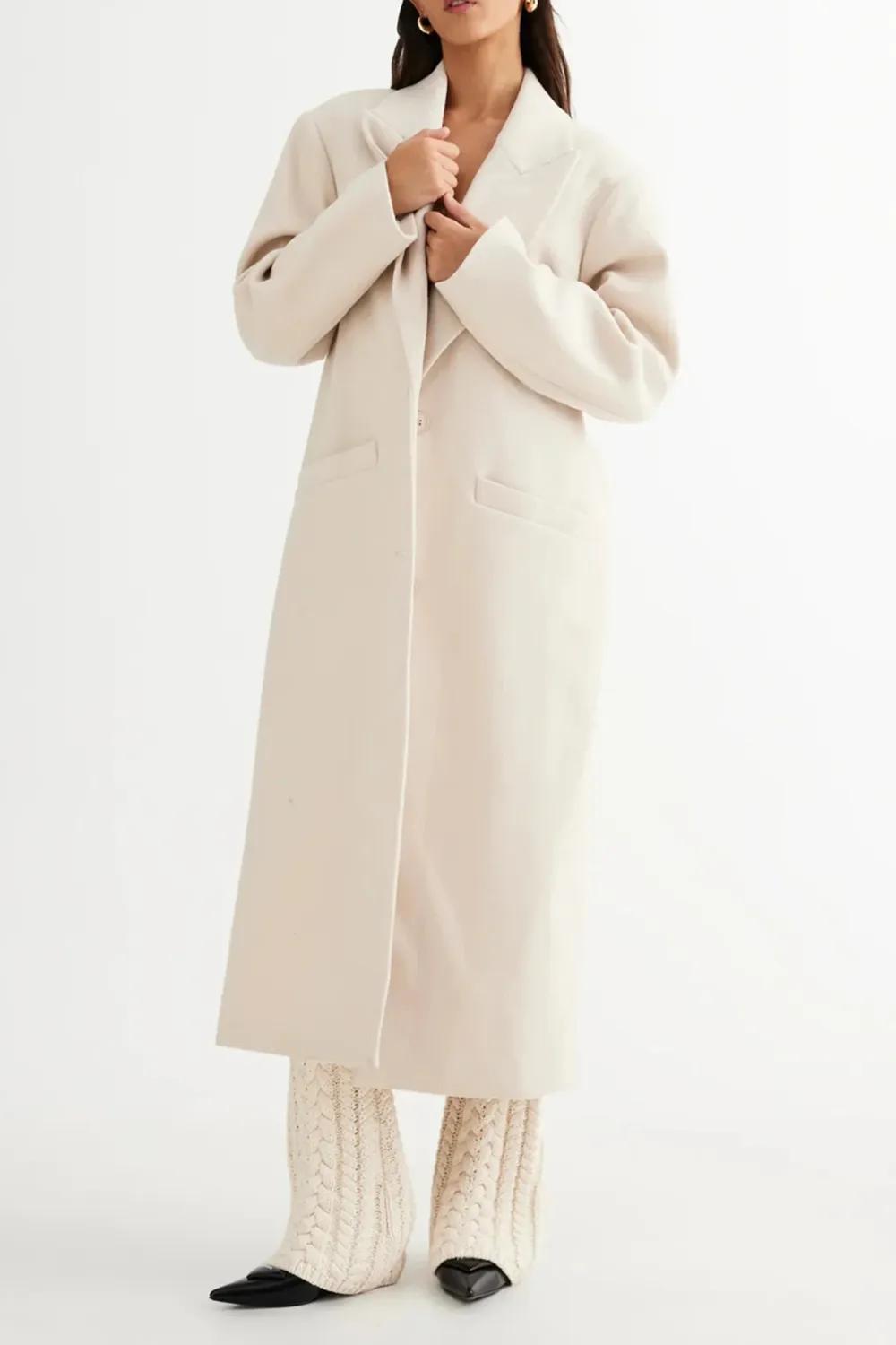 Long Lapel Warm Women's Coat