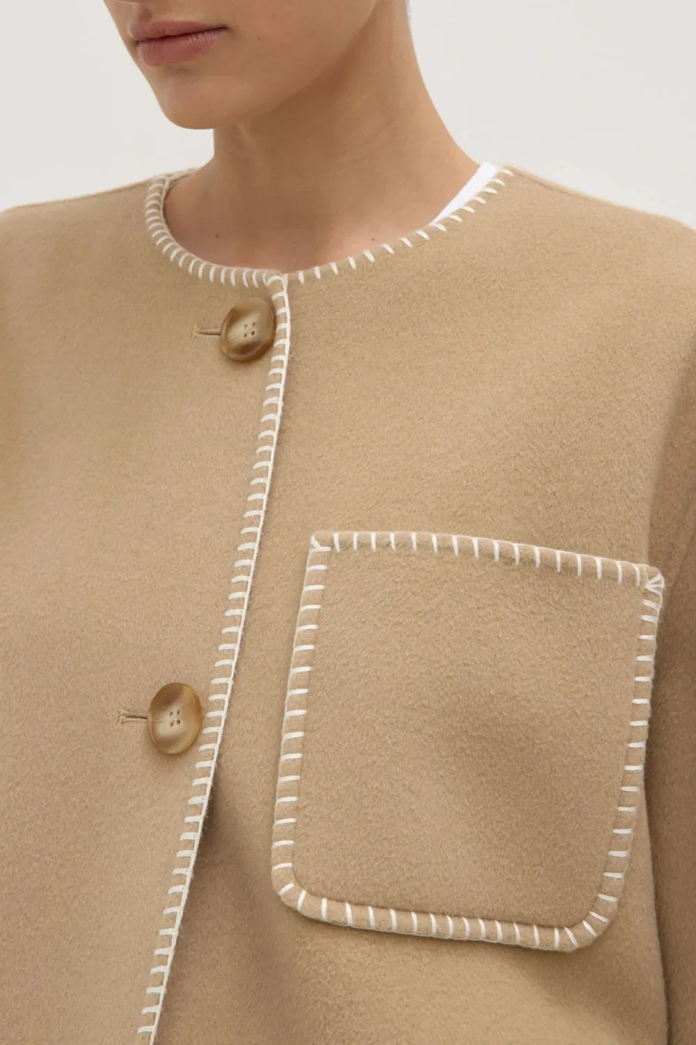 Coat With Carpet Style Stitching