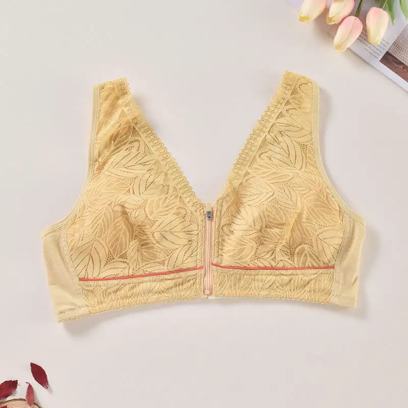 Front Zipper Push Wireless Bra