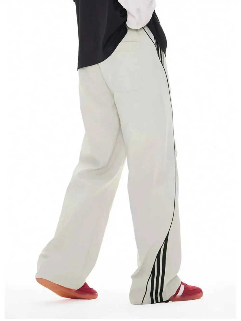 Stripe Wide Leg Cargo Pants