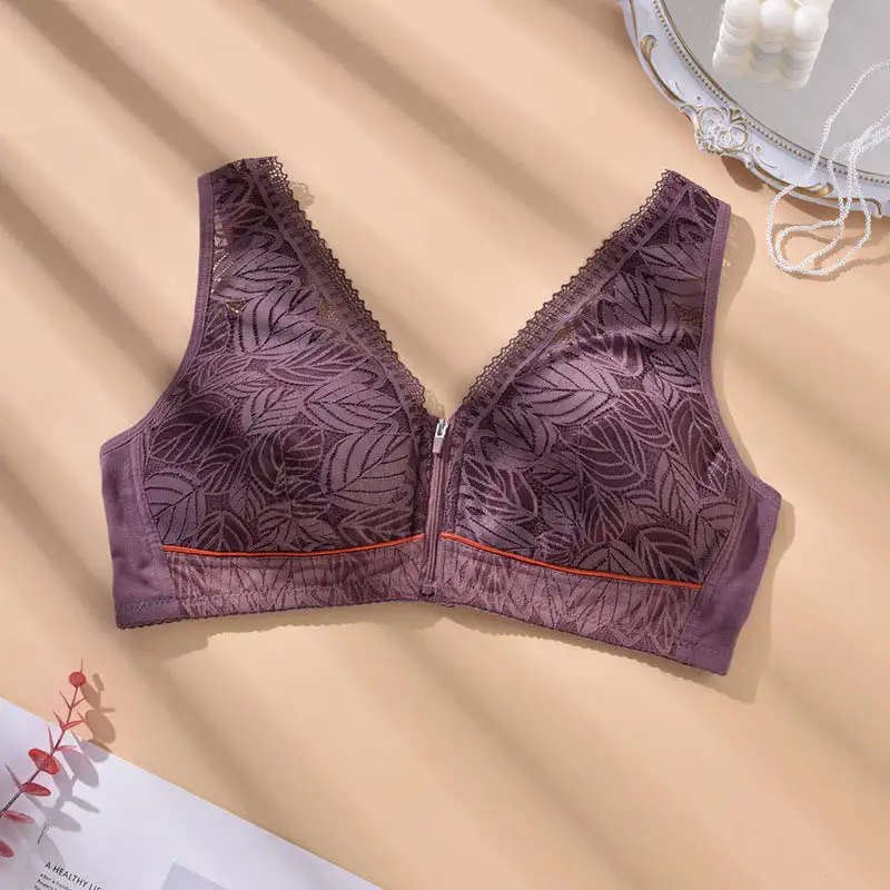 Front Zipper Push Wireless Bra
