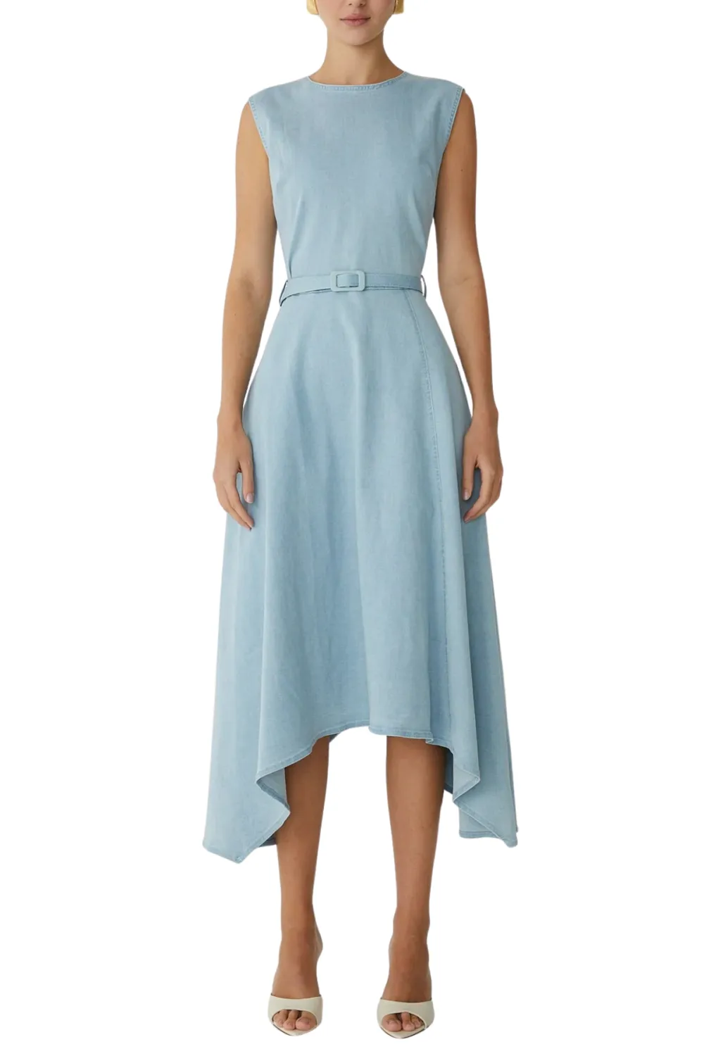 Asymmetric Hem Midi Dress