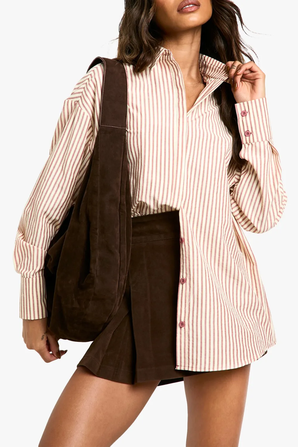 Extra Loose Striped Cotton Women's Shirt