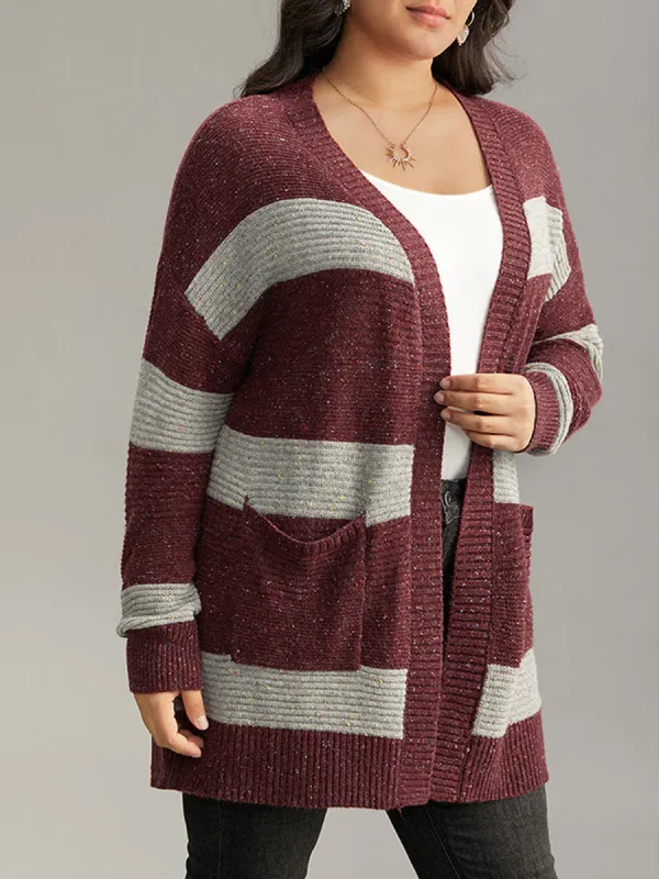 Striped sweater cardigan for women