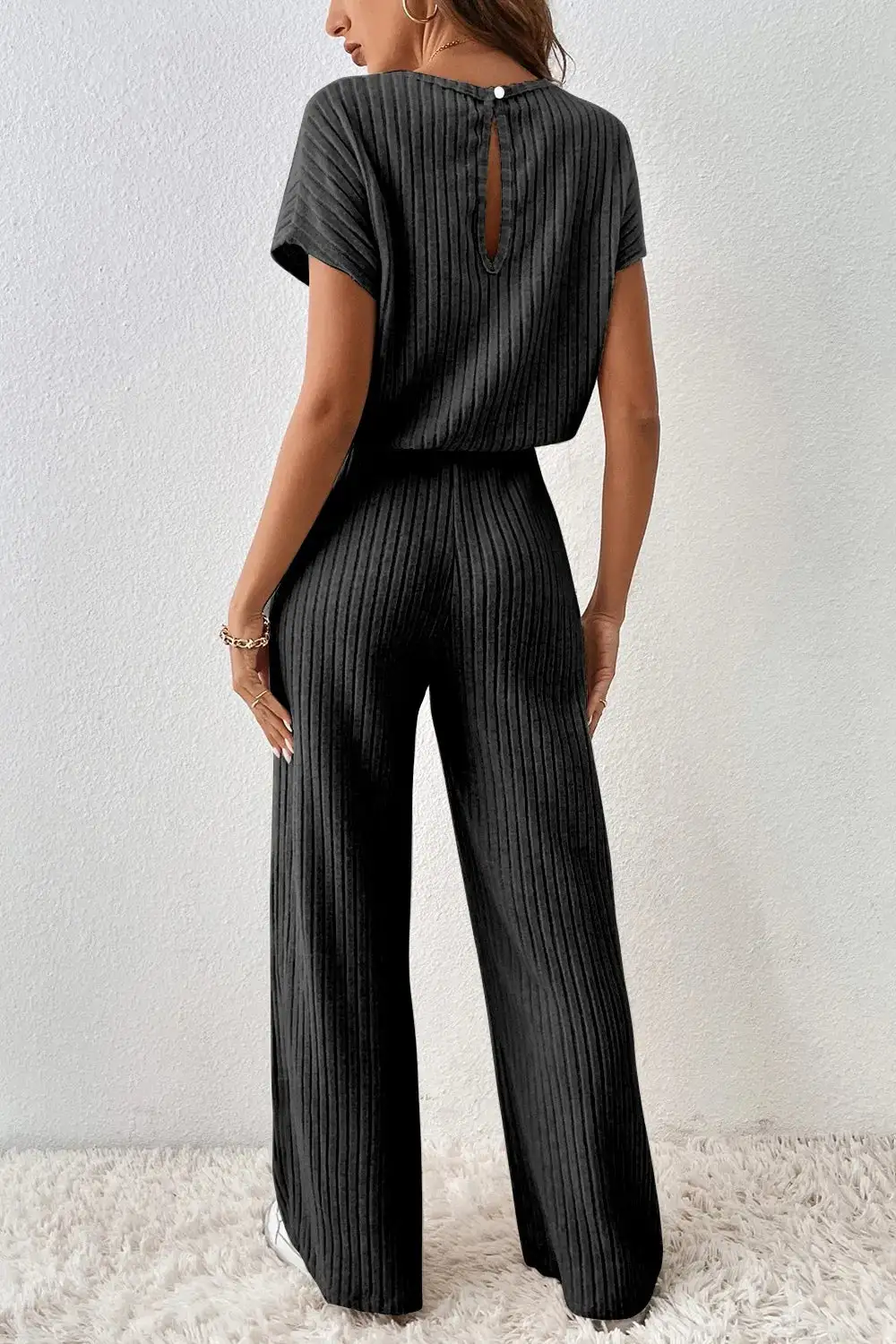 Everyday Ribbed Wide Leg Jumpsuit