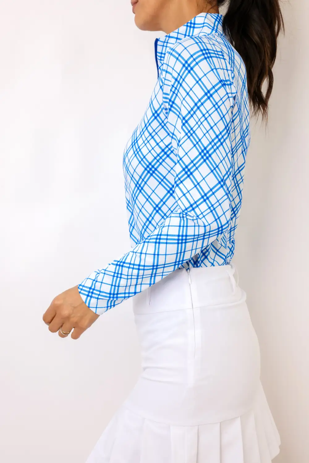 Long Sleeve Wrap Print Top