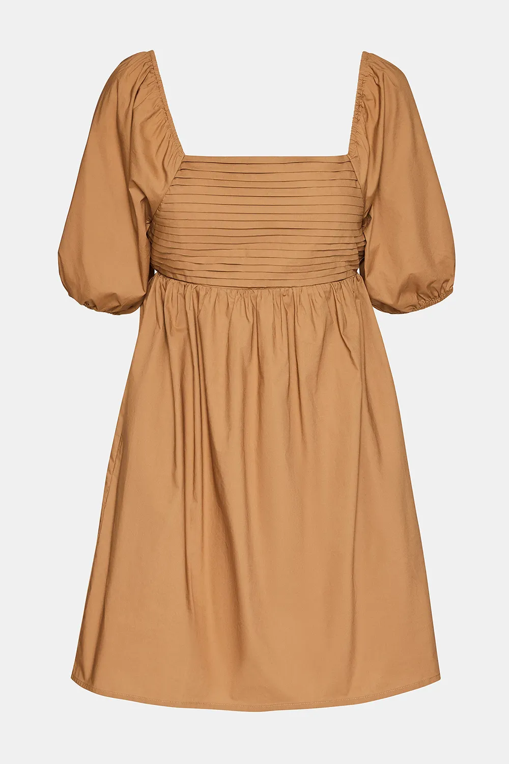 SQUARE COLLAR DRESS BEIGE