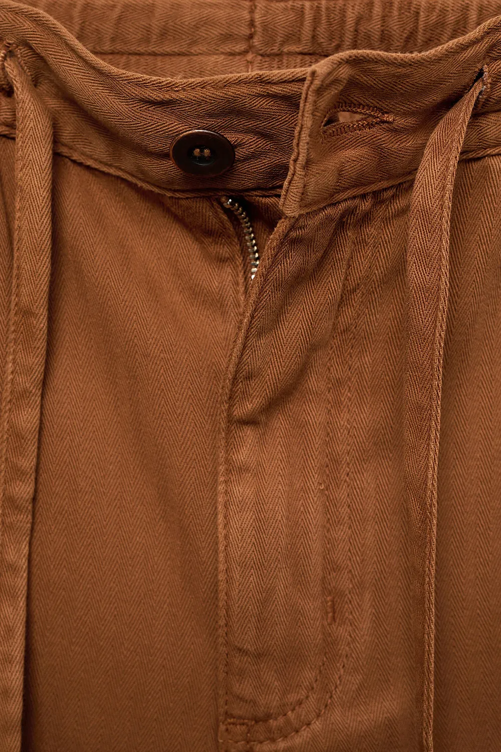 Denim Shorts With Drawstring