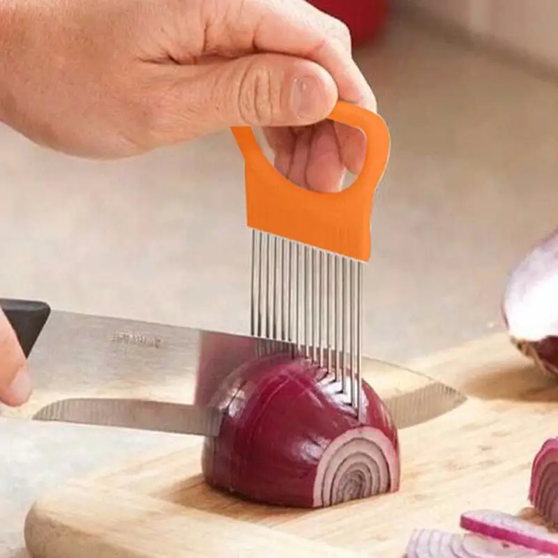 (Store Closing Sale) Kitchen Gadgets Onion Slicer Tomato Vegetables Safe Fork vegetables Slicing Cutting Tools