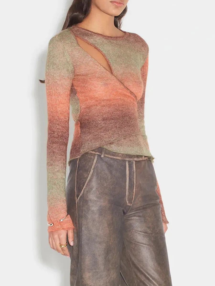 Asymmetric Cutout Knit Sweater