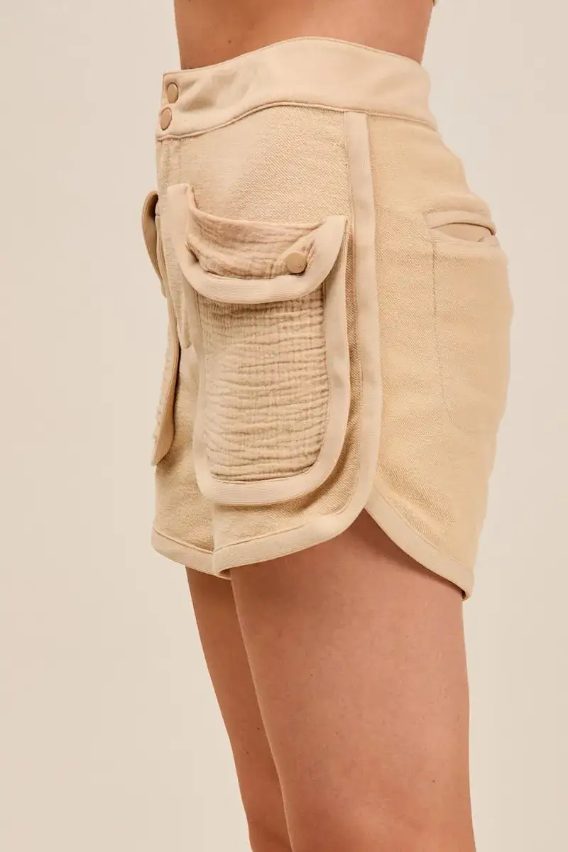 Everyday Washed High Rise Cargo Shorts