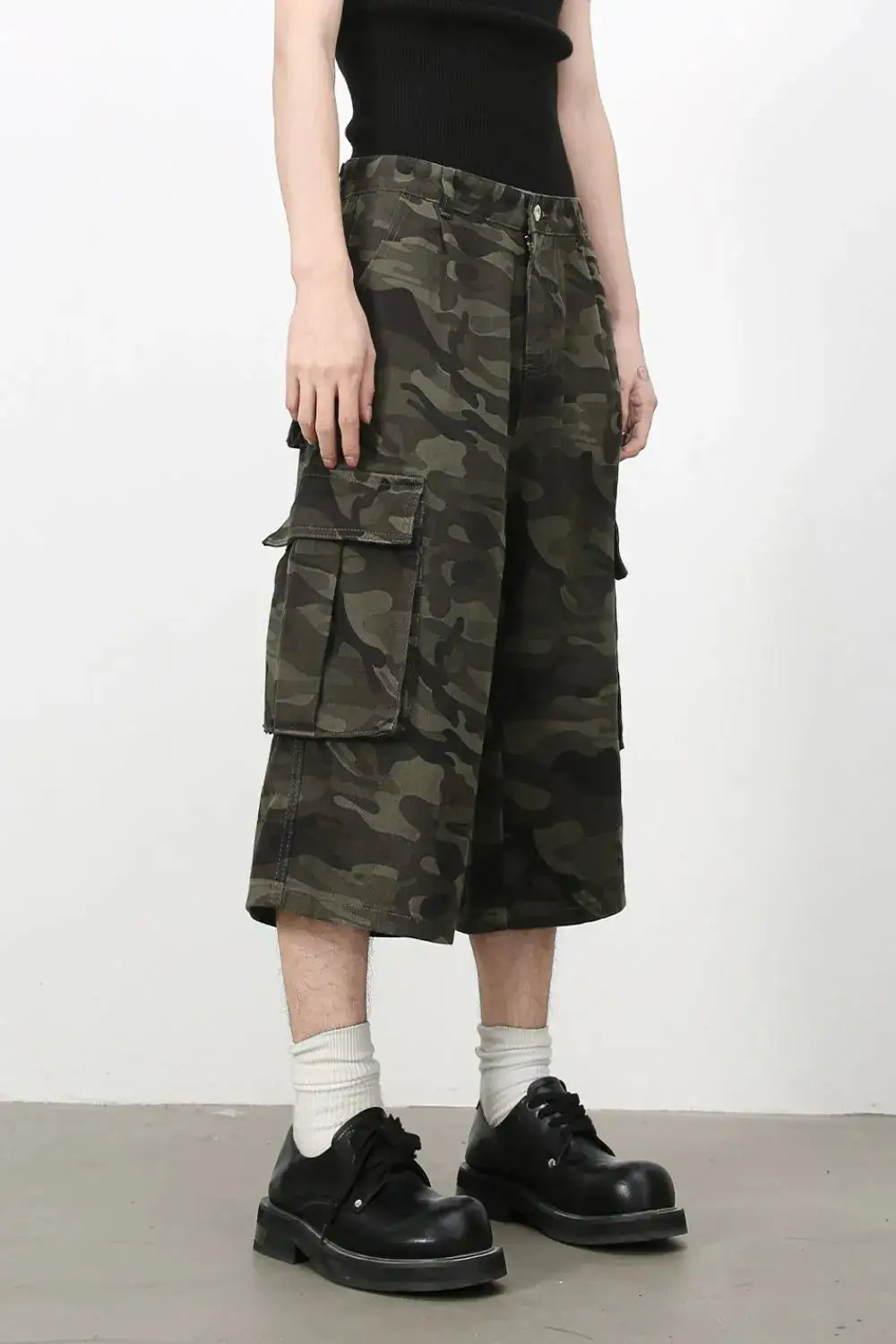 Utility Cotton Blend Casual Shorts