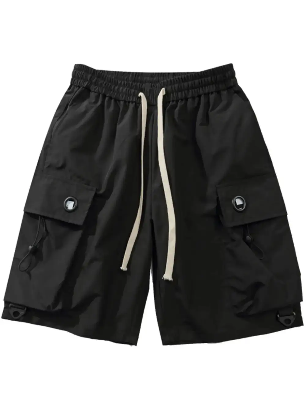Modern Drawstring Utility Cotton Blend Casual Shorts