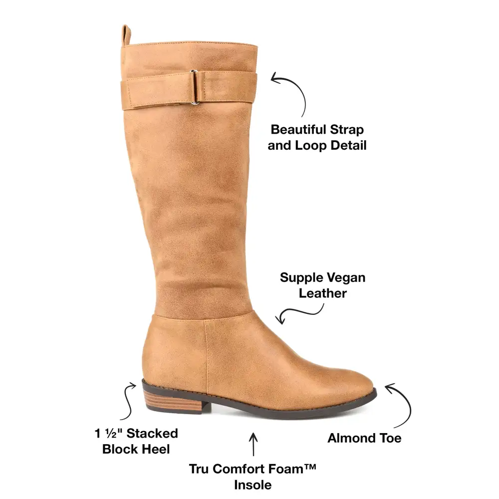 Cushioned Strap Extra Wide Riding Boots