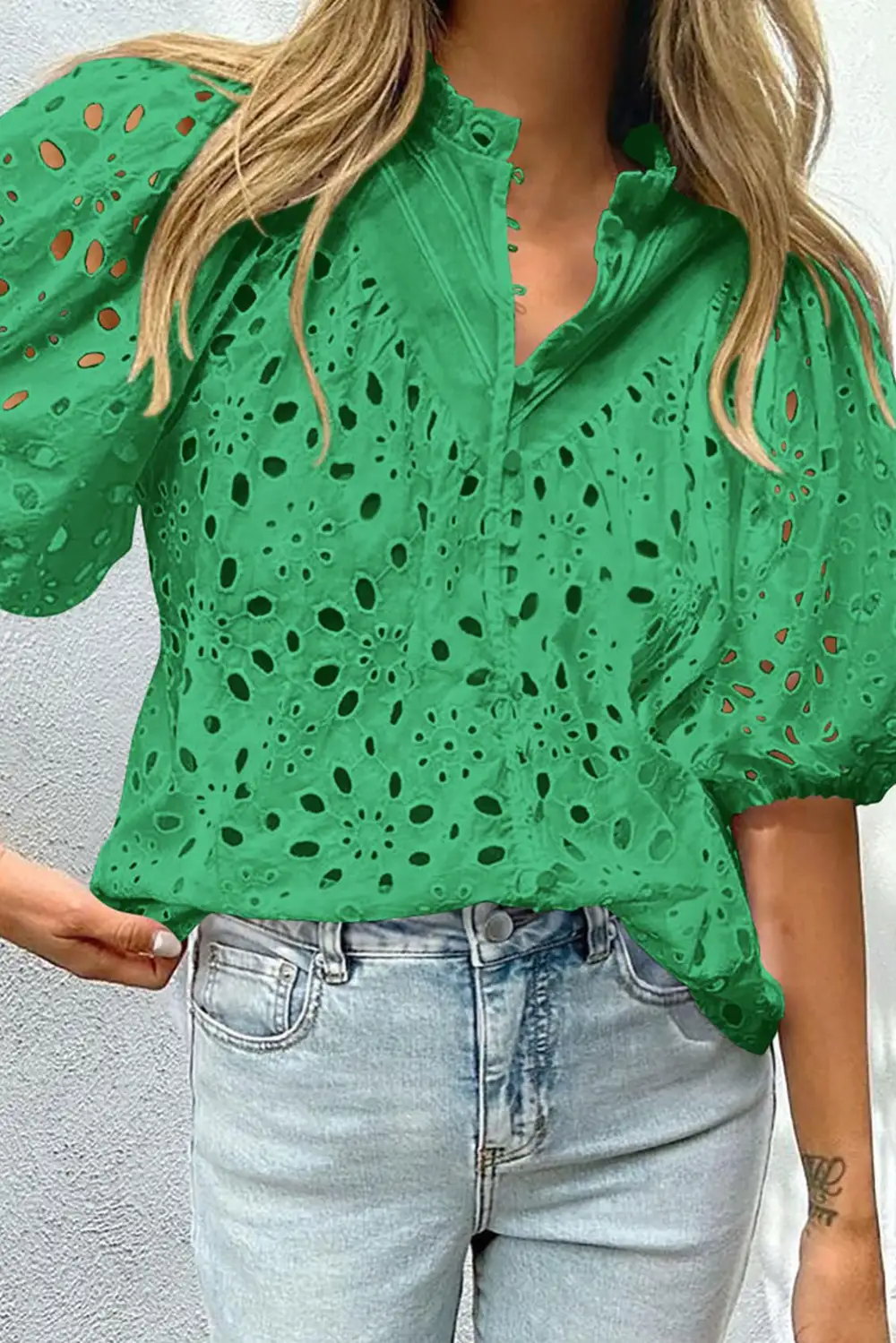 Modern Embroidered Floral Blouse