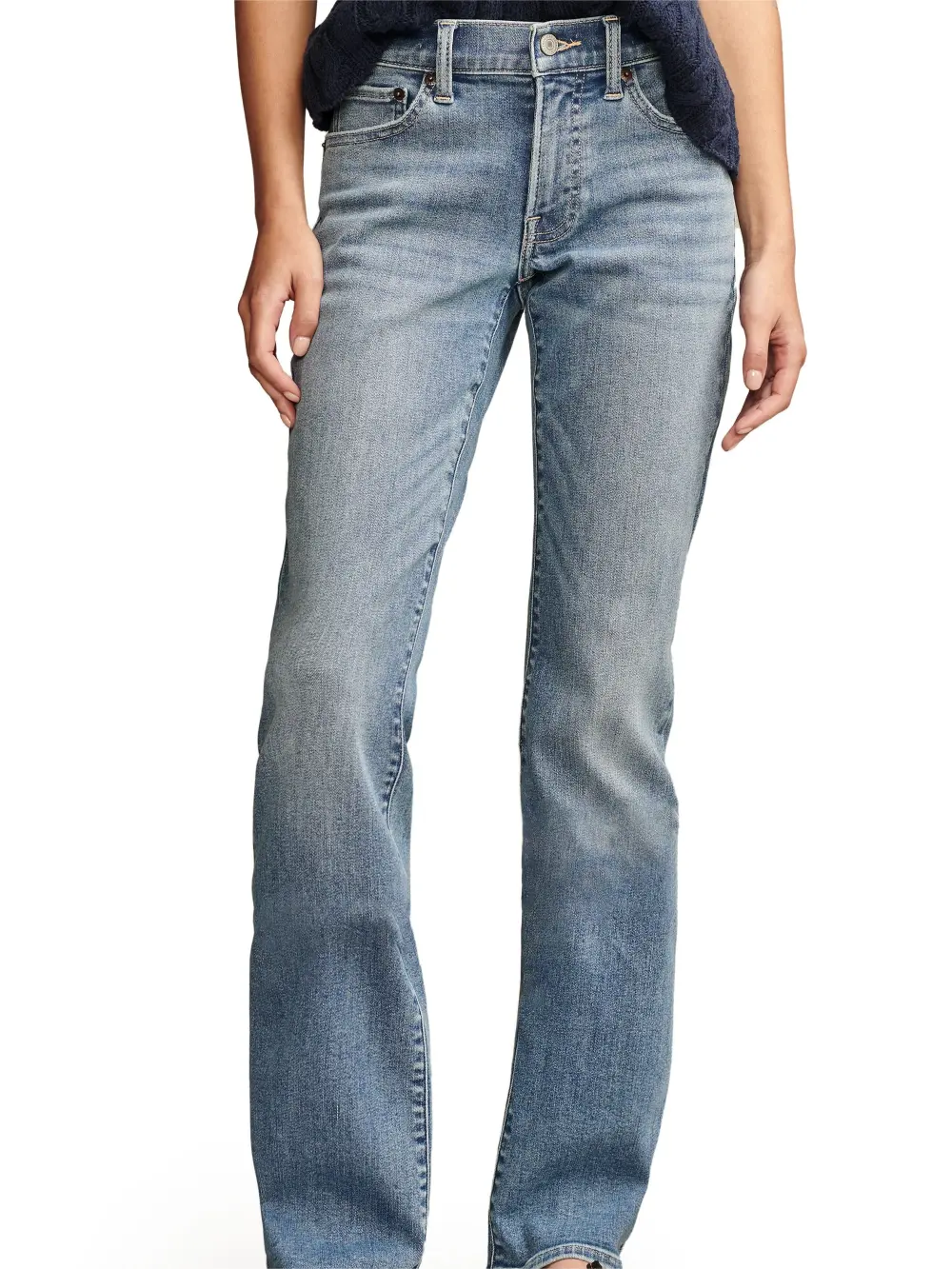 Straight Leg Mid Rise Jeans