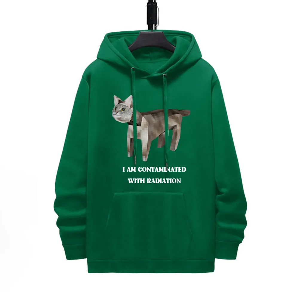 IM CONTAMINATED WITH RADIATION PATTERN PRINTED HOODIE