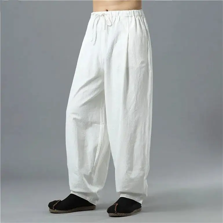 Men's Linen Blend Drawstring Pants