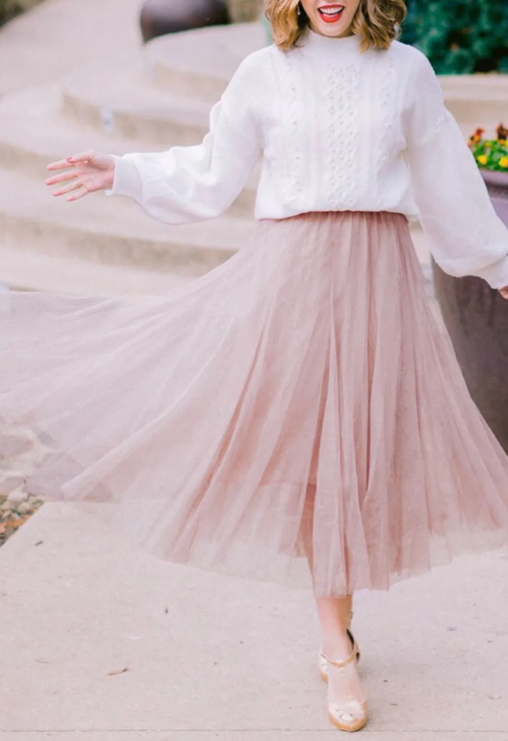 MY SECRET GARDEN TULLE MAXI SKIRT IN PINK