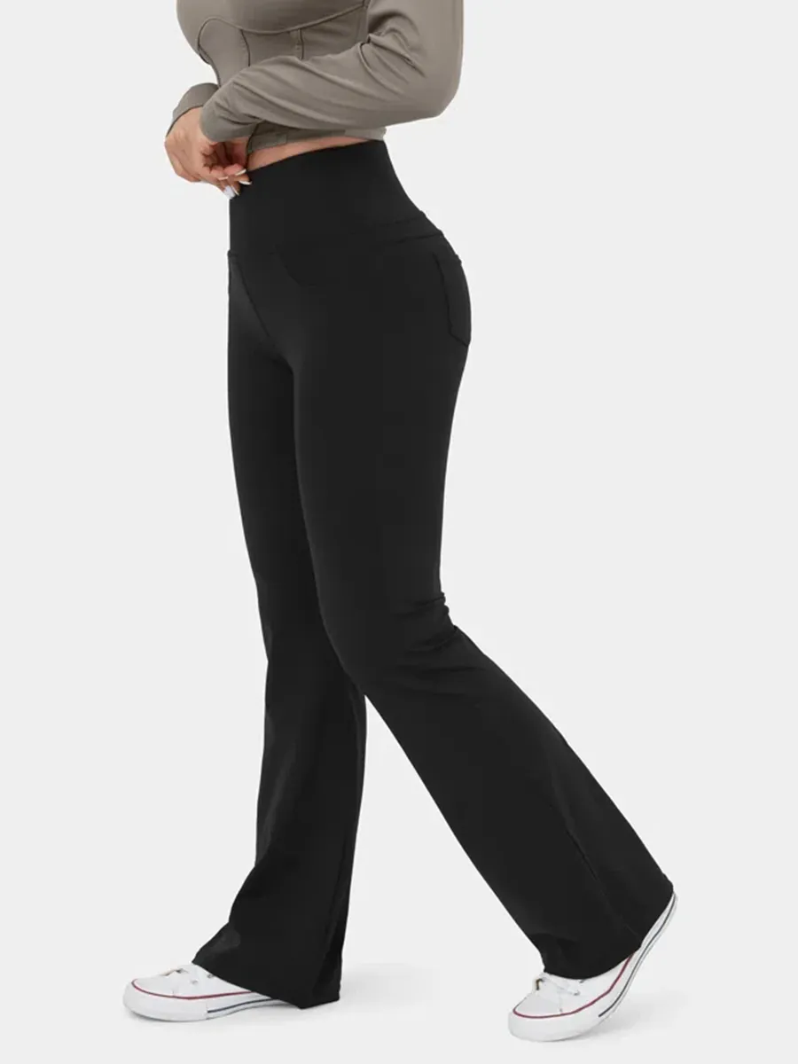 High Waisted Back Pocket Flare Yoga Leggings