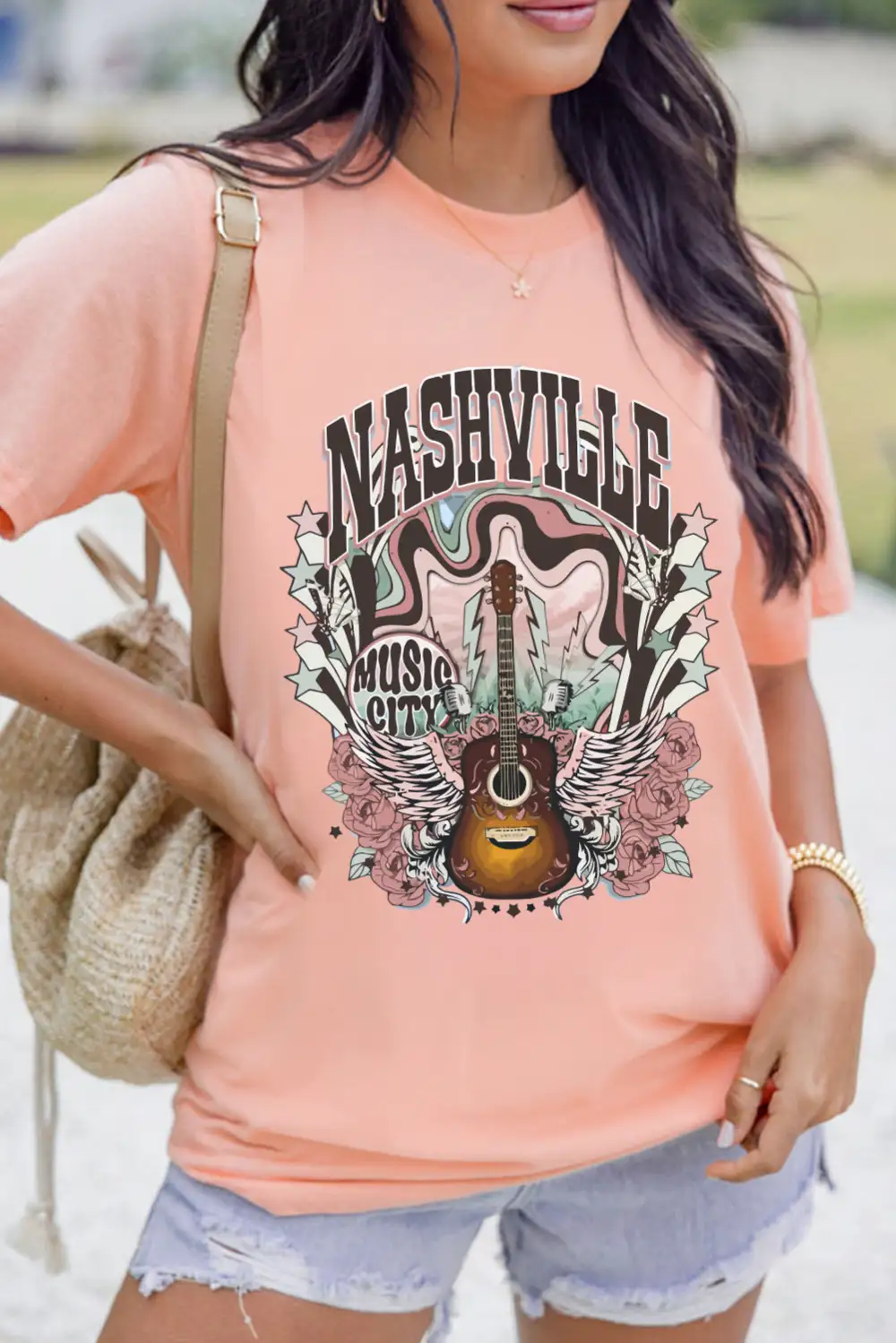 Nashville Music City Guitar Tee
