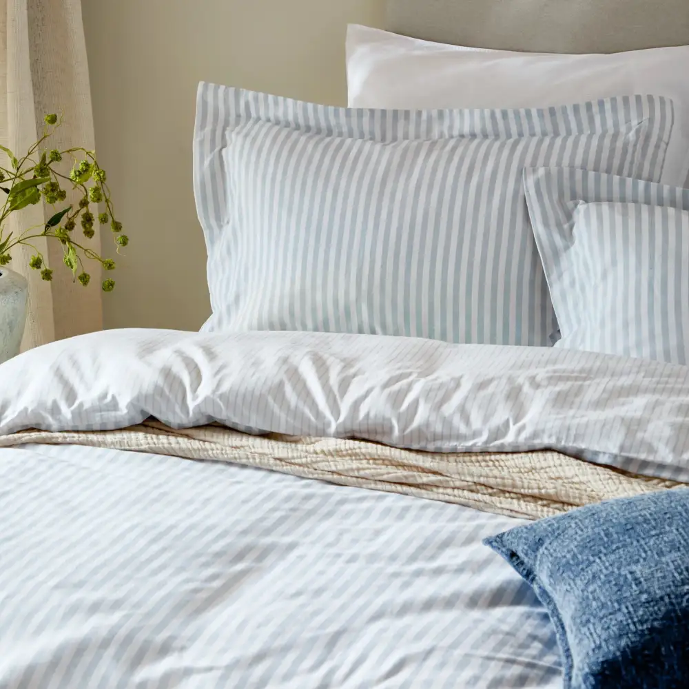Refined Home Reversible Stripe Cotton Duvet Cover Set