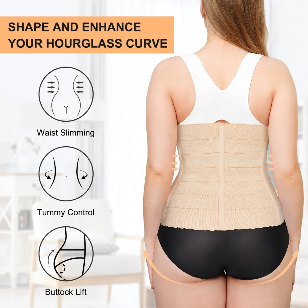 Women's Waist Trainer Belt Multi-Layer Hook-and-Eye Adjustable Waist Cincher Tummy Control Slimming Body Shaper