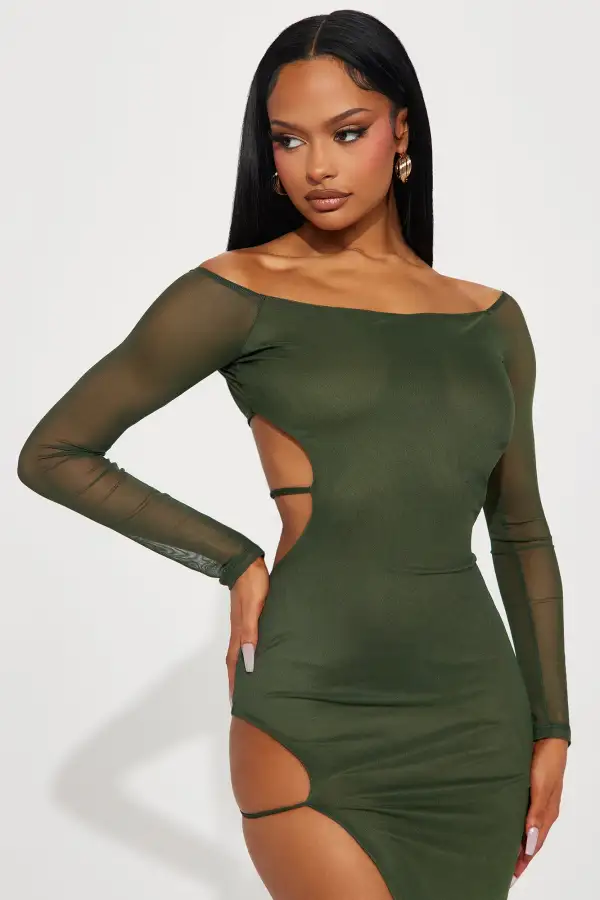 Easy Breezy Mesh Maxi Dress - Olive