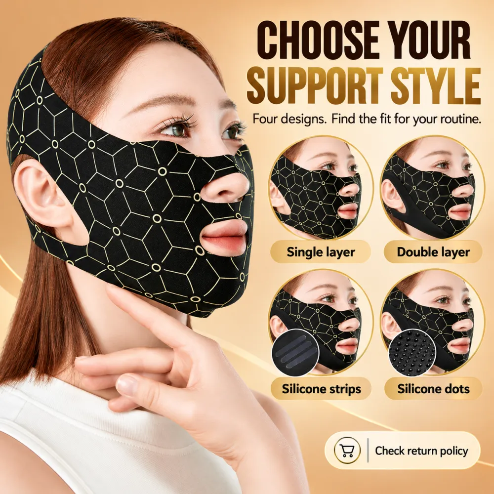 Anti-Slip Face Slimming Bandage V-Line Lifting Tightening Facial Mask for Nasolabial Folds Sagging Face Sculpting Double Chin Lift Face Band
