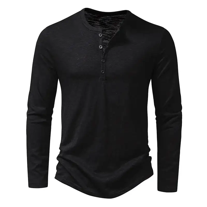 Slub Cotton Henley Shirt