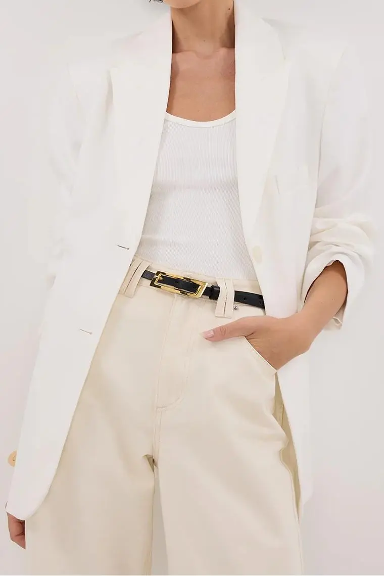 WHITE OVERSIZED BOYFRIEND BLAZER