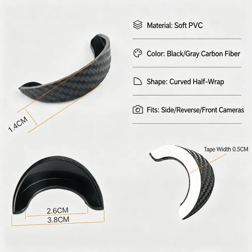 4-Pack Car Rear View Camera Rain Covers, Soft PVC Sun Shade Hoods, Reverse Backup Camera Waterproof Protective Covers, Rain & Sun Visor Accessories for Side & Rear Car Cameras