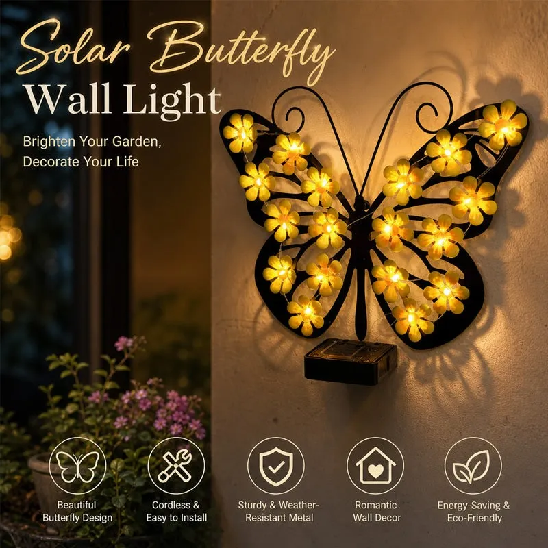 Solar Outdoor Butterfly Wall Light
