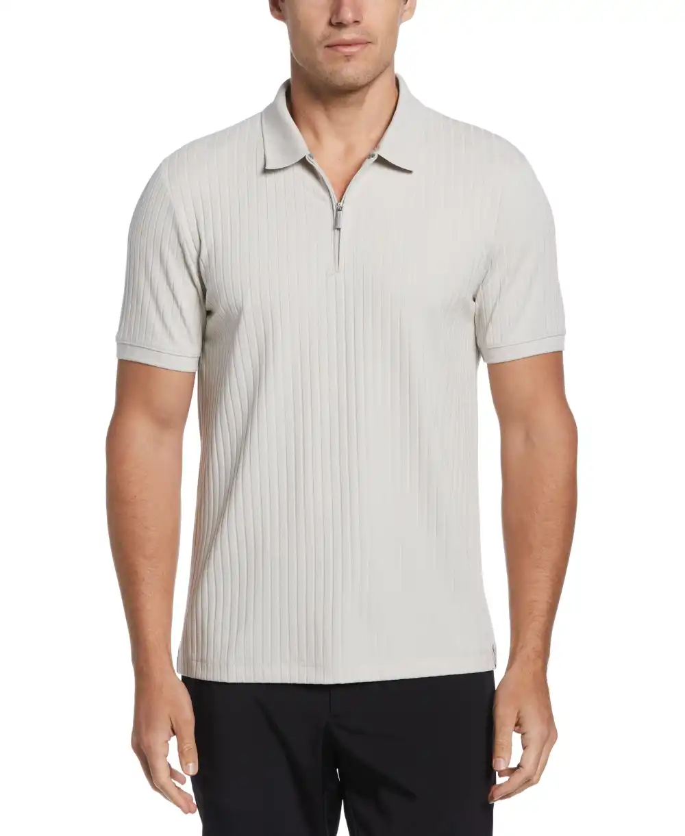 Quarter Zip Ribbed Polo