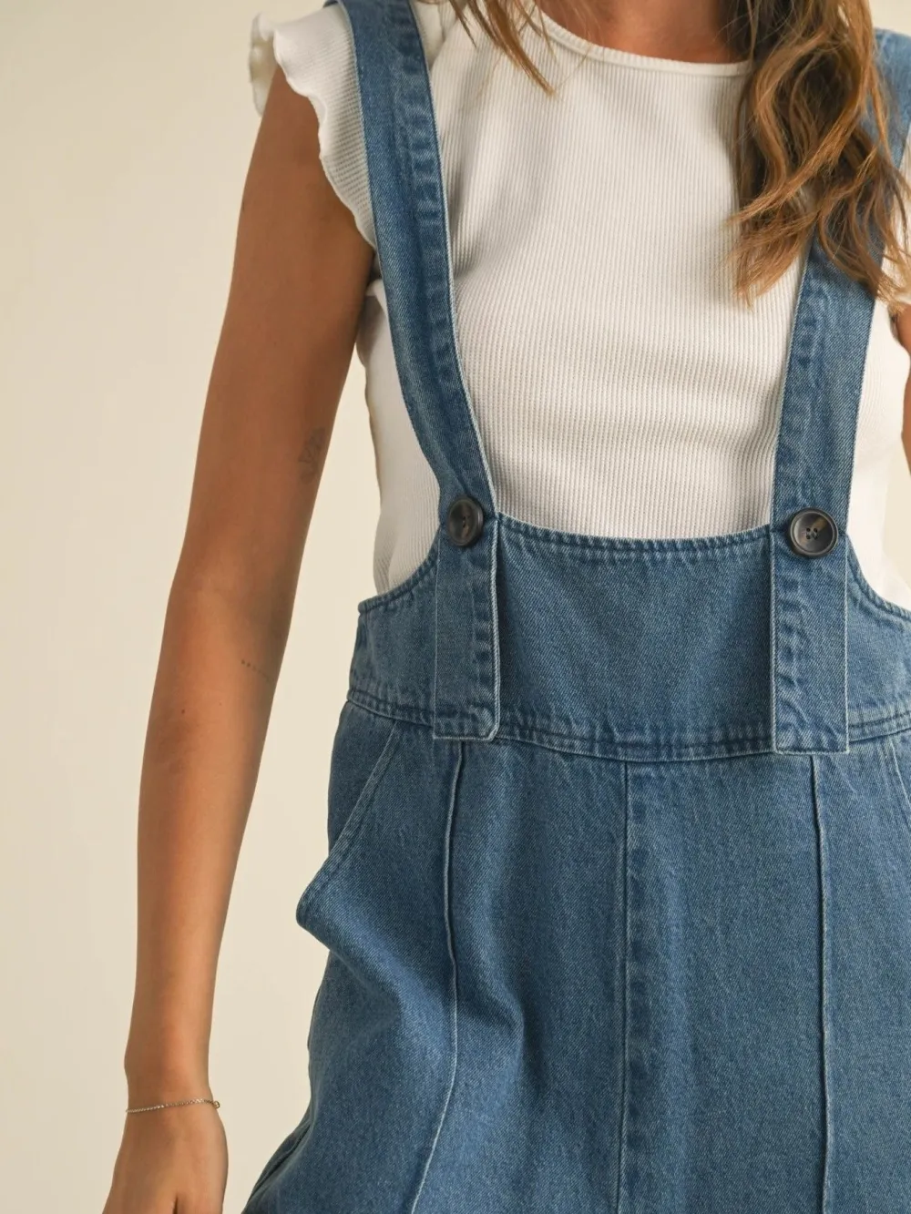 Modern Denim Wide Leg Overalls