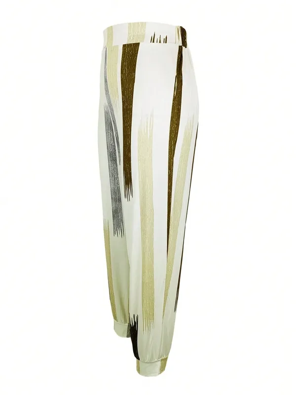 Women's Striped Drawstring Trousers