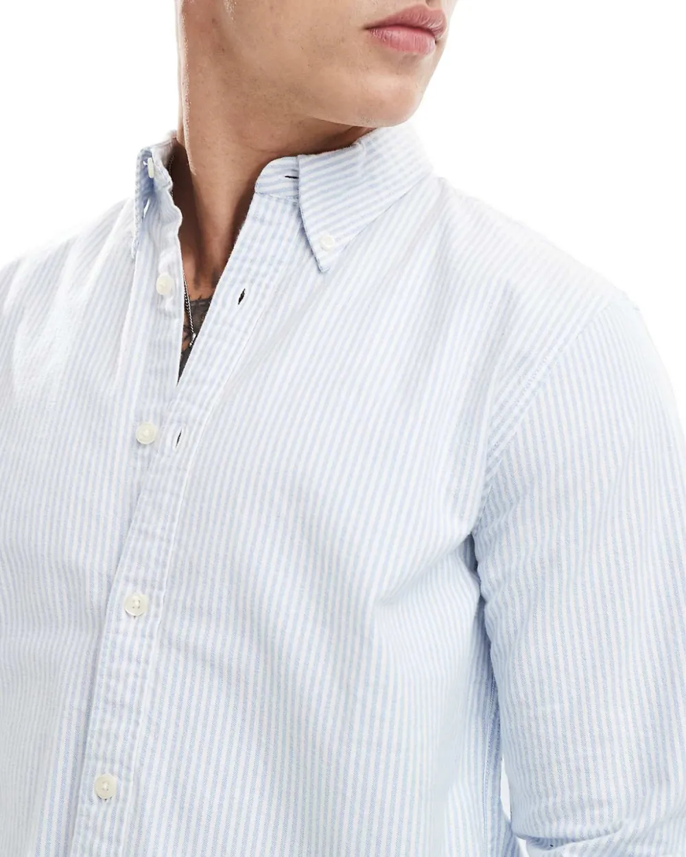 Stripe Oxford Shirt In Light Blue