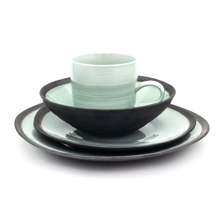 Euro Ceramica Diana Porcelain China Dinnerware Set - Service for 4